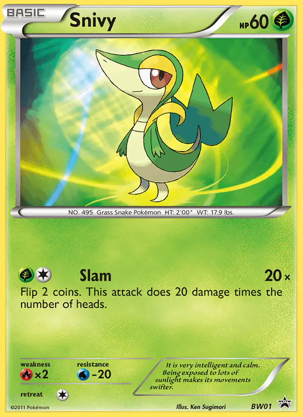 Carta Snivy BW01 de BW Black Star Promos