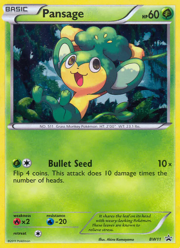 Carta Pansage BW11 de BW Black Star Promos