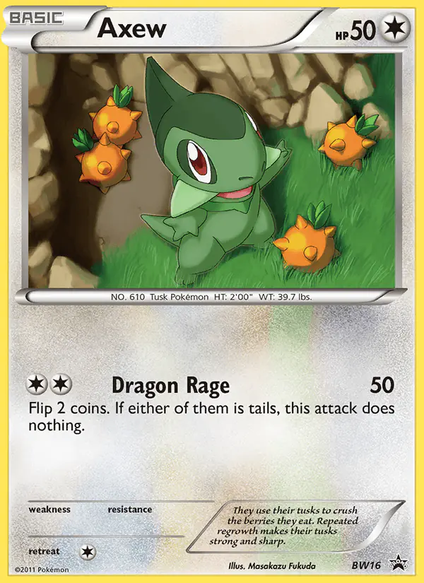 Carta Axew BW16 de BW Black Star Promos