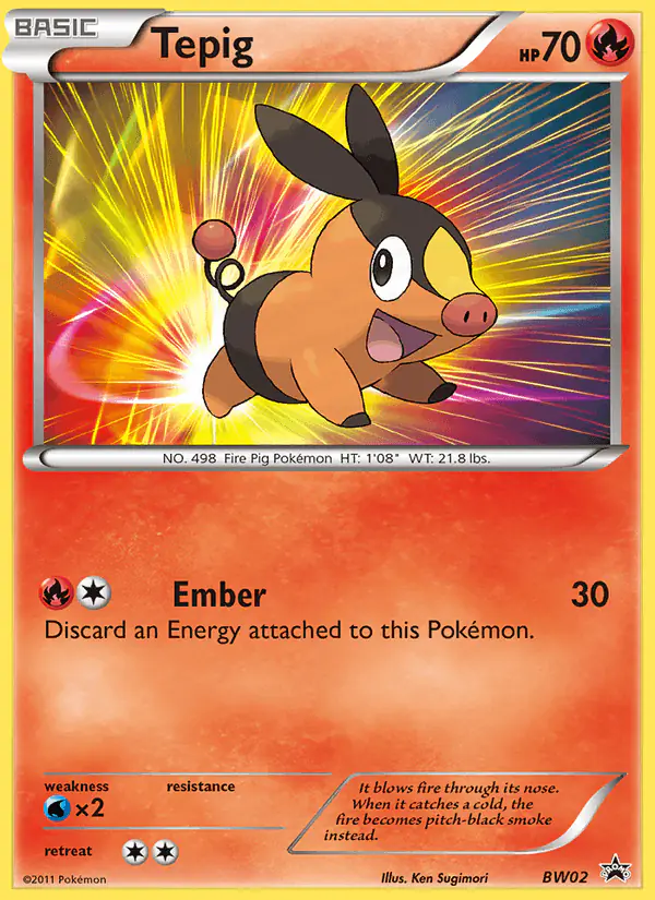 Carta Tepig BW02 de BW Black Star Promos
