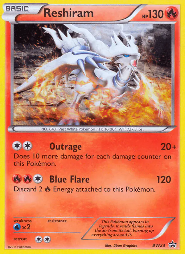 Carta Reshiram BW23 de BW Black Star Promos