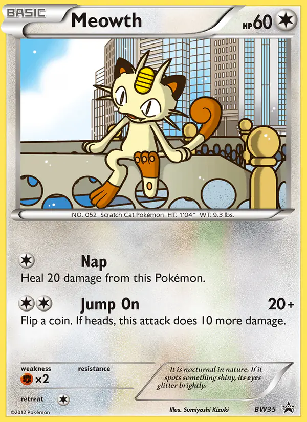 Carta Meowth BW35 de BW Black Star Promos