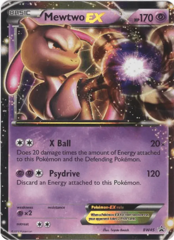 Carta Mewtwo-EX BW45 de BW Black Star Promos