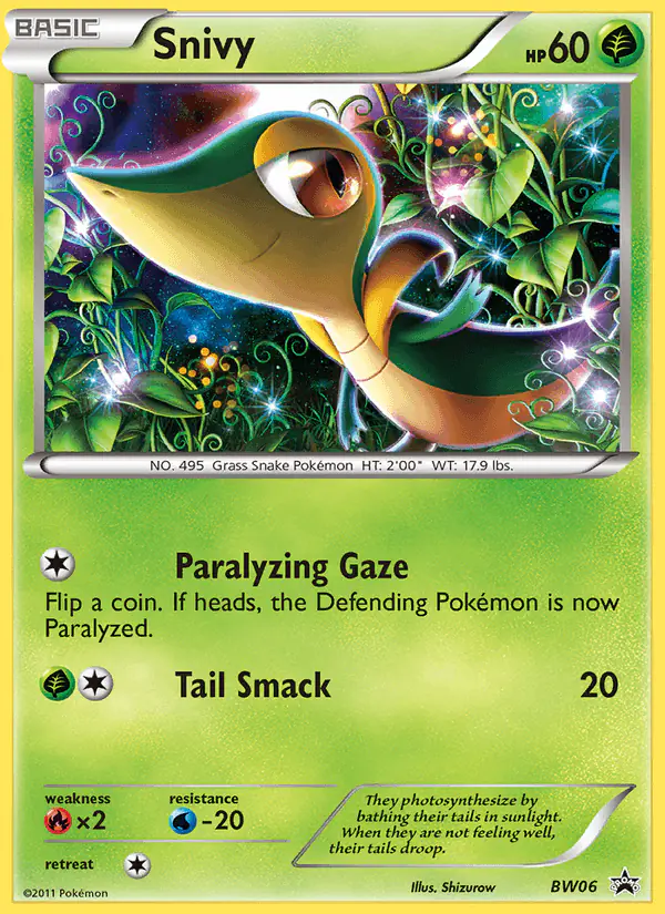 Carta Snivy BW06 de BW Black Star Promos