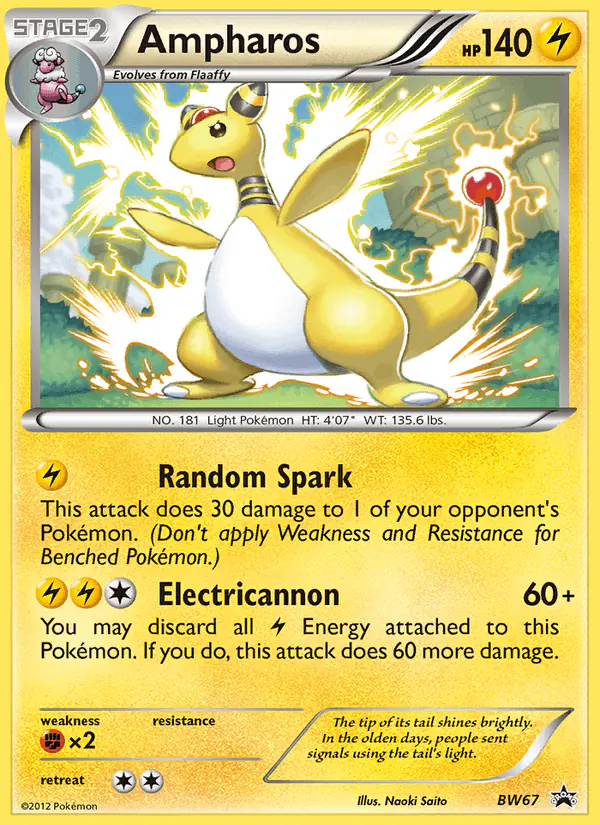 Carta Ampharos BW67 de BW Black Star Promos