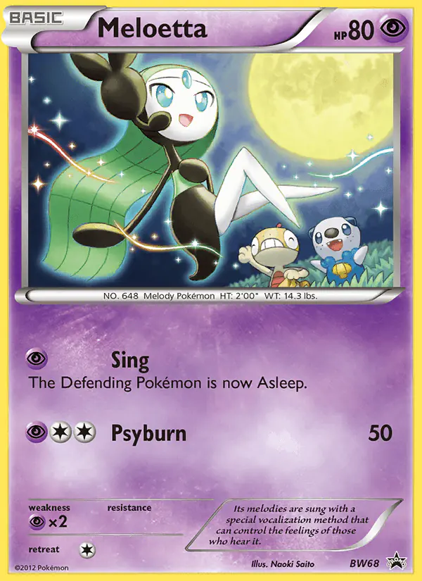Carta Meloetta BW68 de BW Black Star Promos