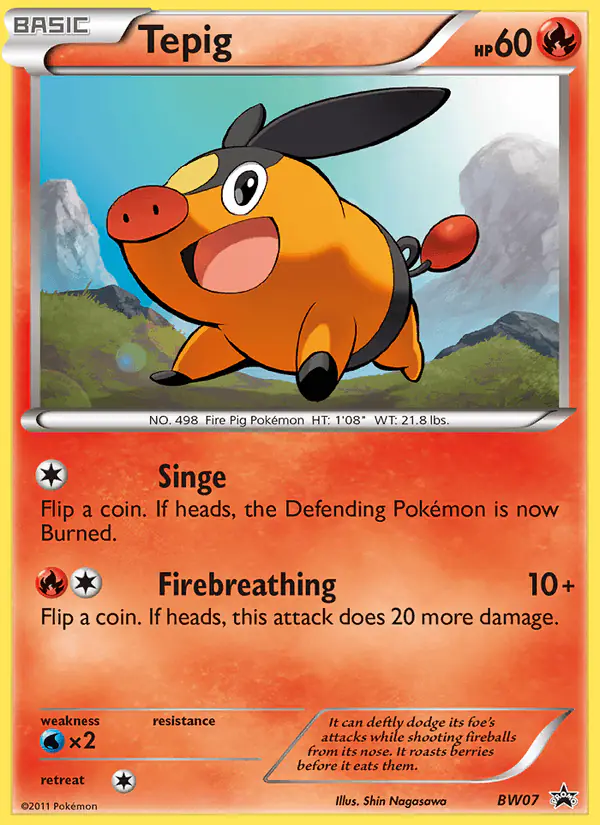 Carta Tepig BW07 de BW Black Star Promos