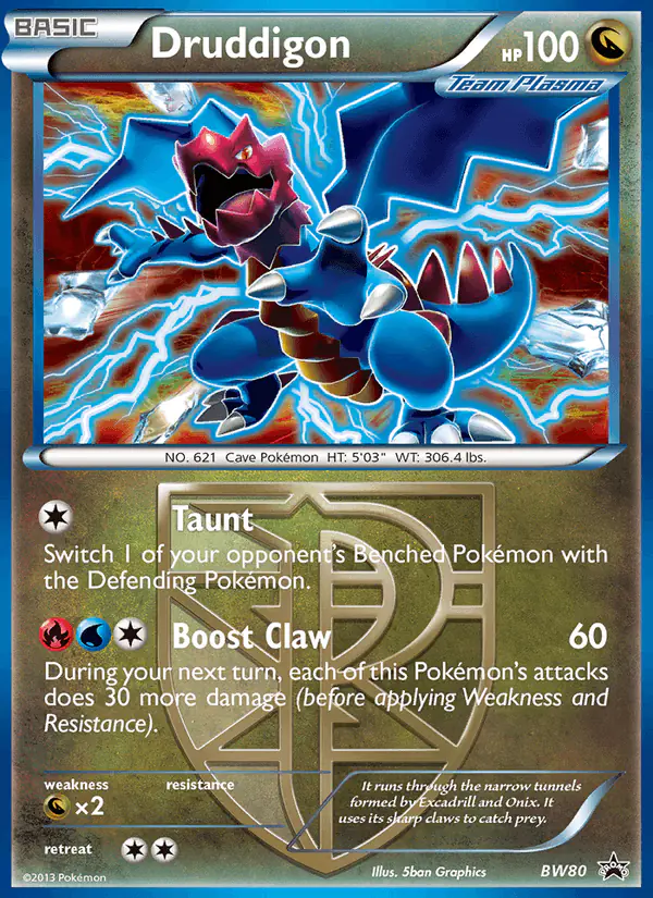 Carta Druddigon BW80 de BW Black Star Promos