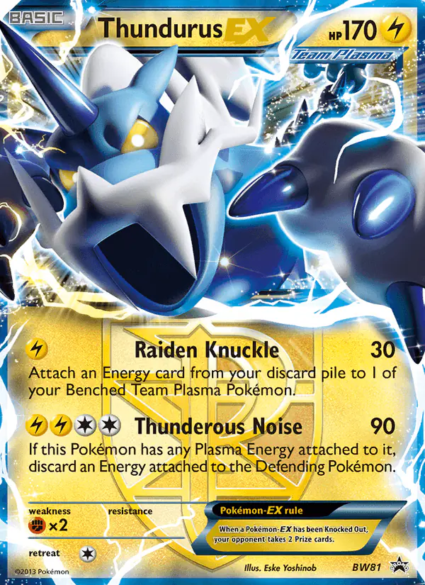 Carta Thundurus-EX BW81 de BW Black Star Promos