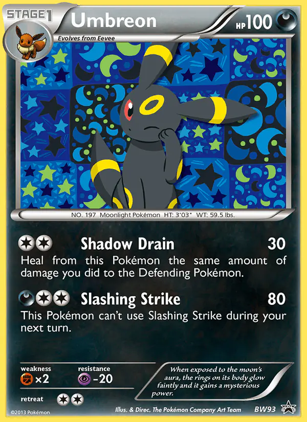 Carta Umbreon BW93 de BW Black Star Promos