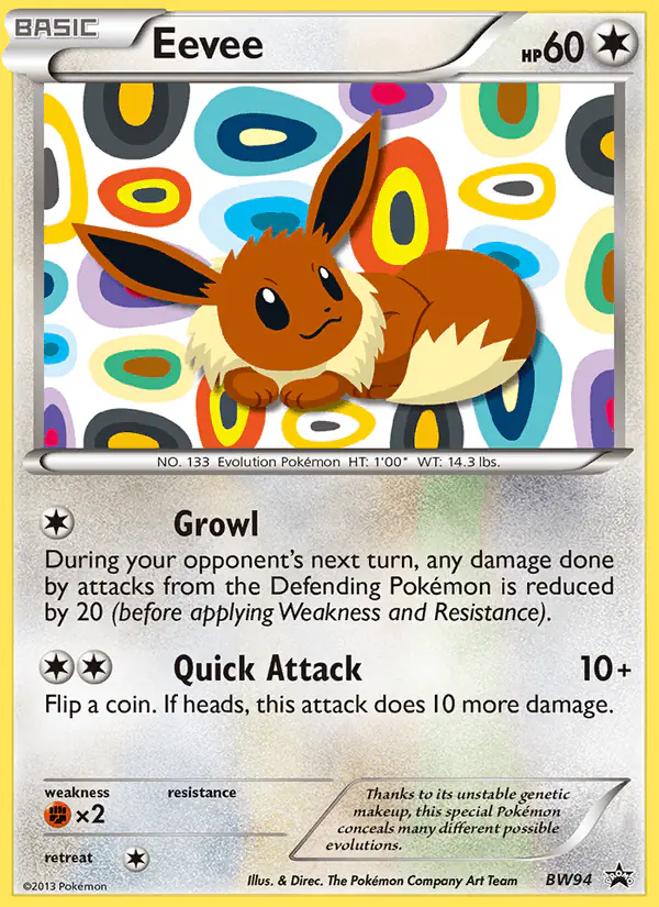 Carta Eevee BW94 de BW Black Star Promos