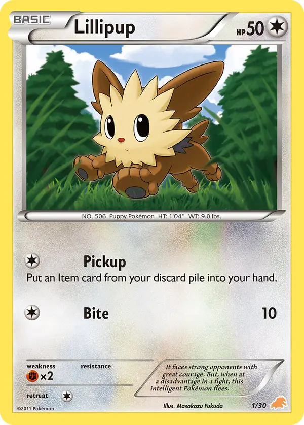Carta Lillipup 1/30 de BW trainer Kit (Excadrill)