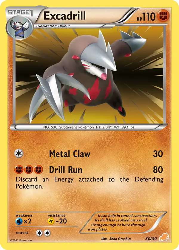 Carta Excadrill 30/30 de BW trainer Kit (Excadrill)