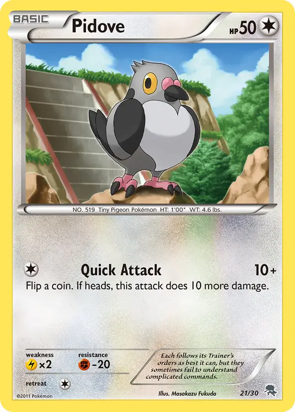 Carta Pidove 21/30 de BW trainer Kit (Zoroark)