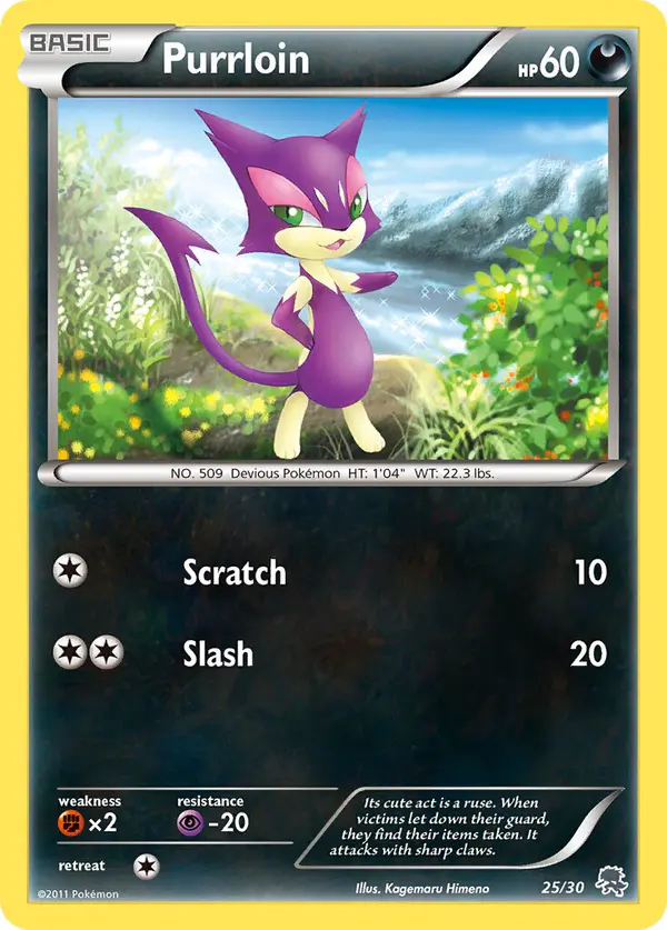 Carta Purrloin 25/30 de BW trainer Kit (Zoroark)