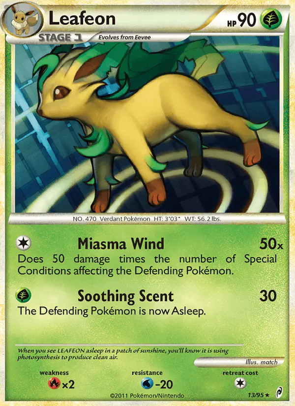 Carta Leafeon 13/95 de Call of Legends