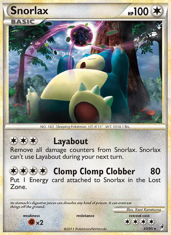 Carta Snorlax 33/95 de Call of Legends