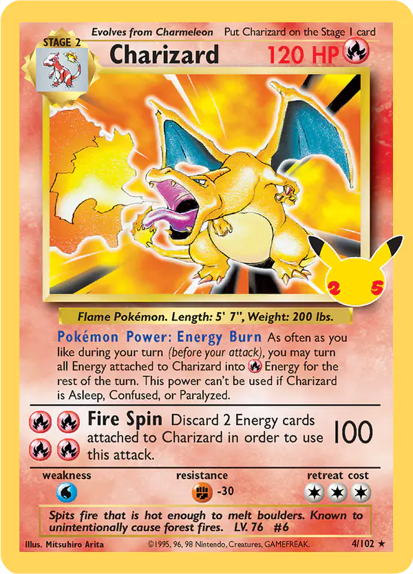 Carta Charizard CC002 de Celebrations Classic Collection