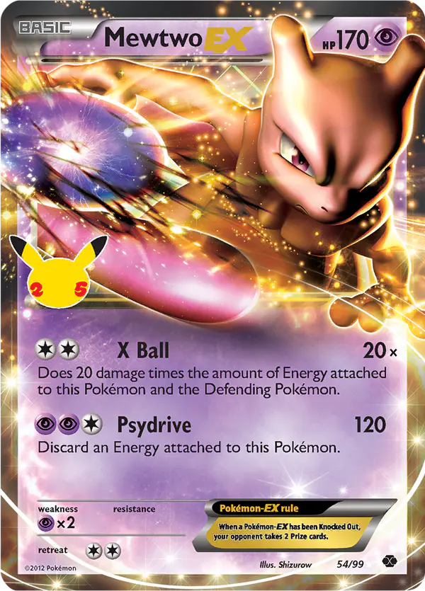 Carta Mewtwo EX CC022 de Celebrations Classic Collection
