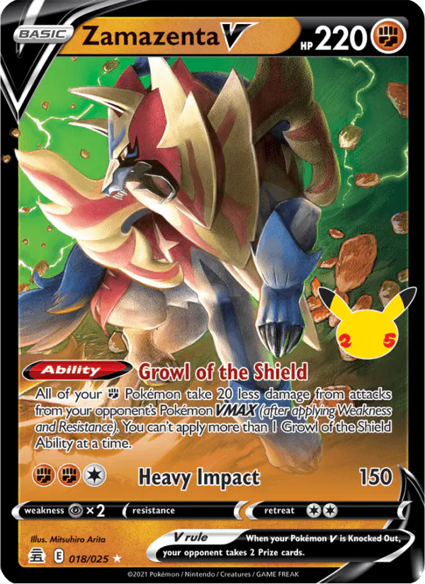 Carta Zamazenta V 018/025 de Celebrations