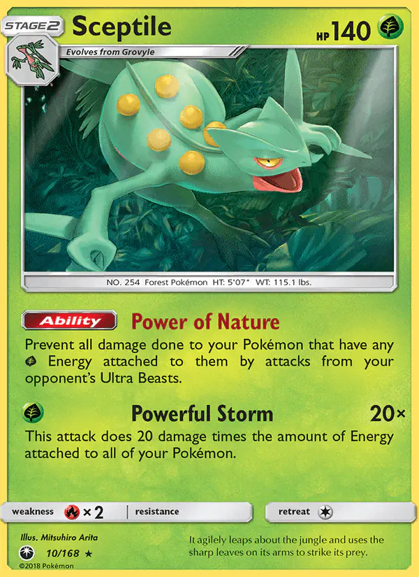 Carta Sceptile 10/168 de Celestial Storm