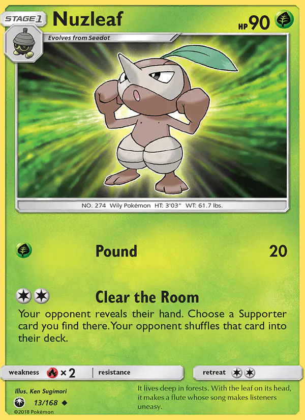Carta Nuzleaf 13/168 de Celestial Storm