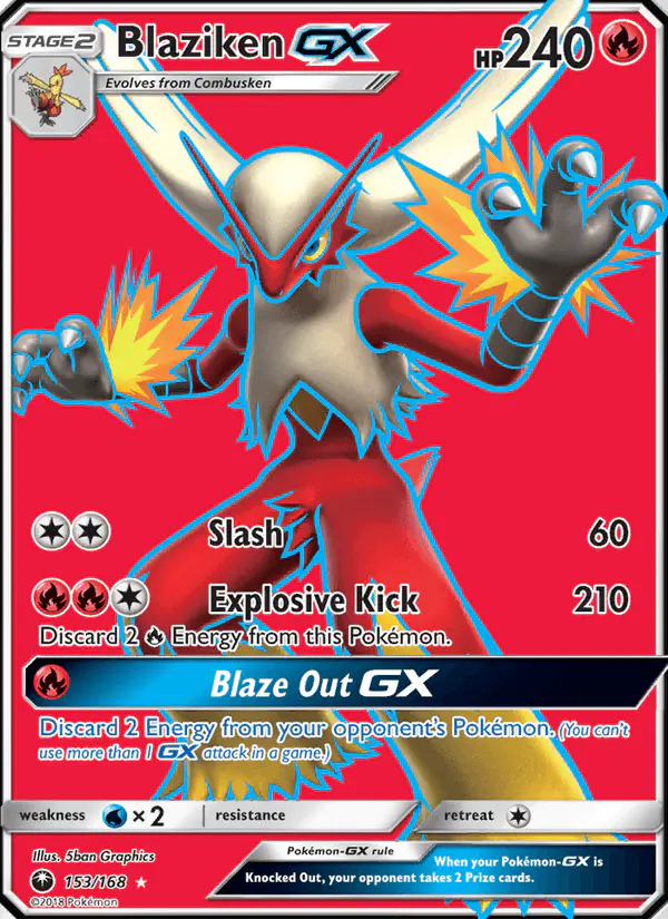 Carta Blaziken GX 153/168 de Celestial Storm