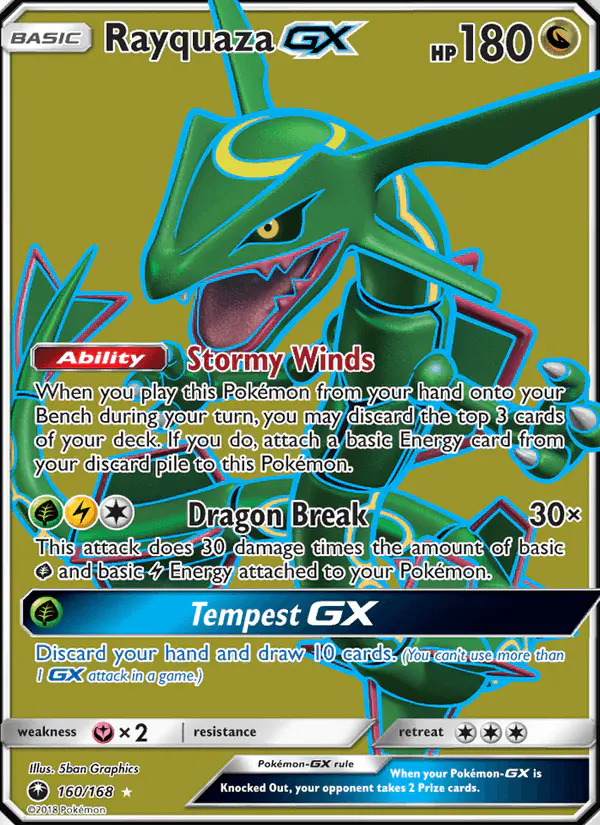 Carta Rayquaza GX 160/168 de Celestial Storm