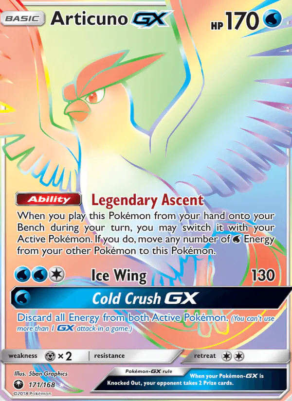 Carta Articuno GX 171/168 de Celestial Storm