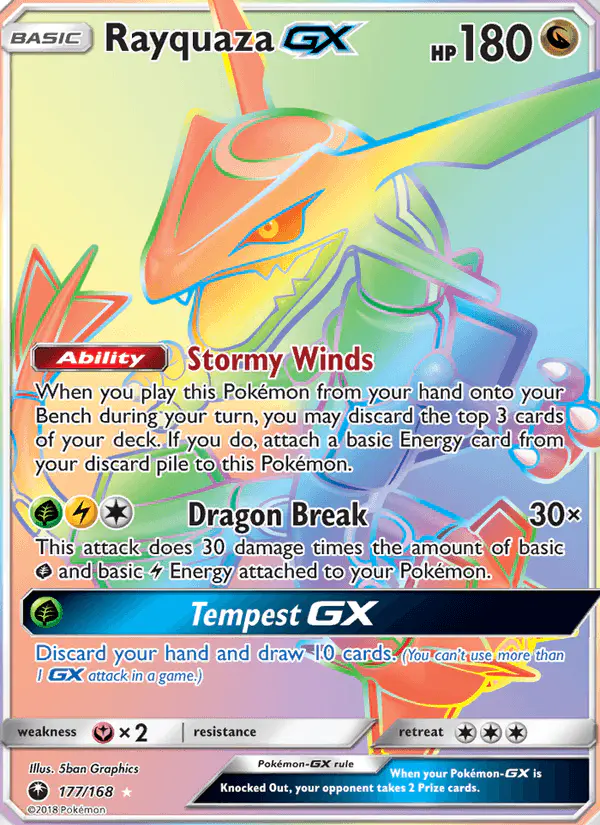 Carta Rayquaza GX 177/168 de Celestial Storm