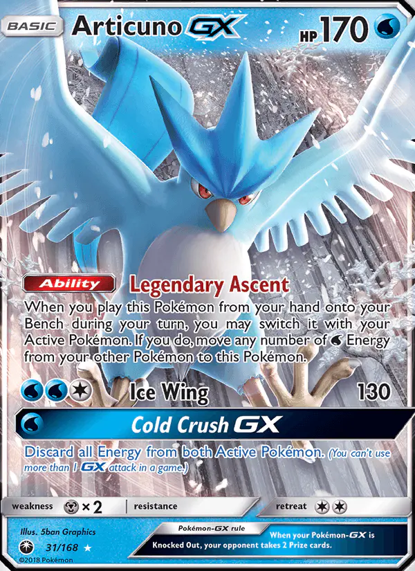 Carta Articuno GX 31/168 de Celestial Storm