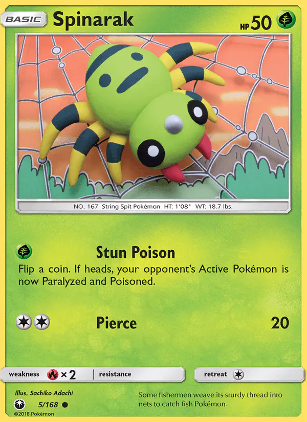 Carta Spinarak 5/168 de Celestial Storm