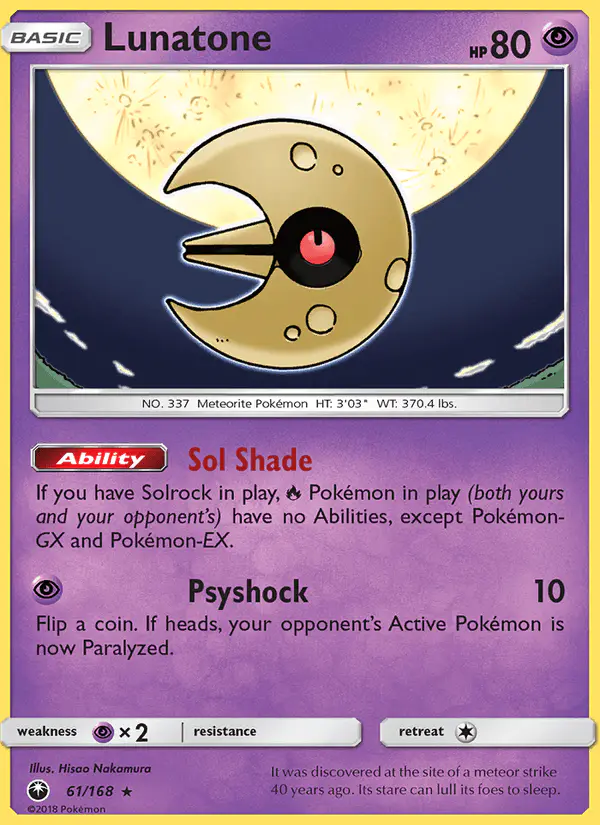 Carta Lunatone 61/168 de Celestial Storm