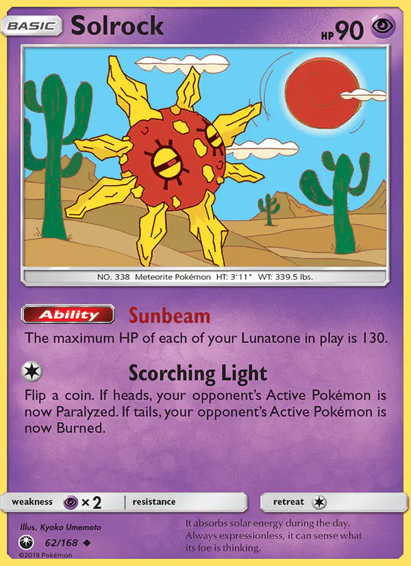 Carta Solrock 62/168 de Celestial Storm