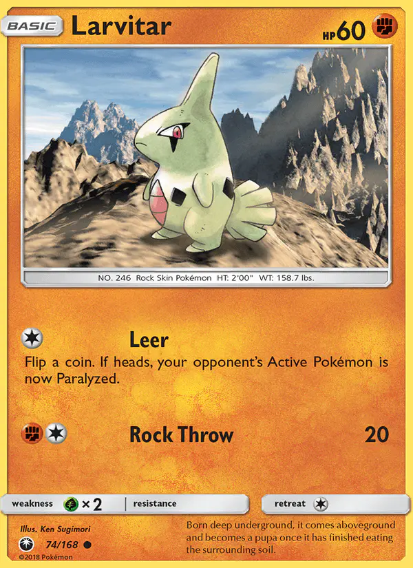 Carta Larvitar 74/168 de Celestial Storm