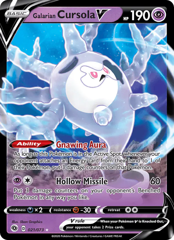 Carta Galarian Cursola V 021/073 de Champion's Path