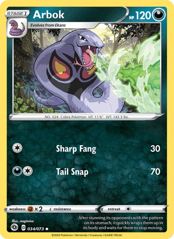 Carta Arbok 034/073 de Champion's Path