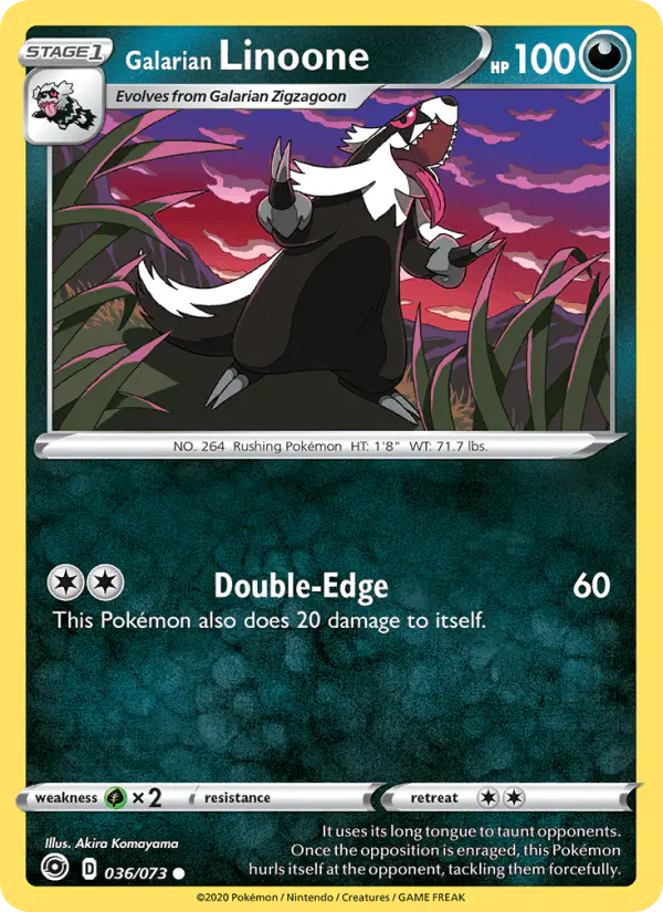 Carta Galarian Linoone 036/073 de Champion's Path