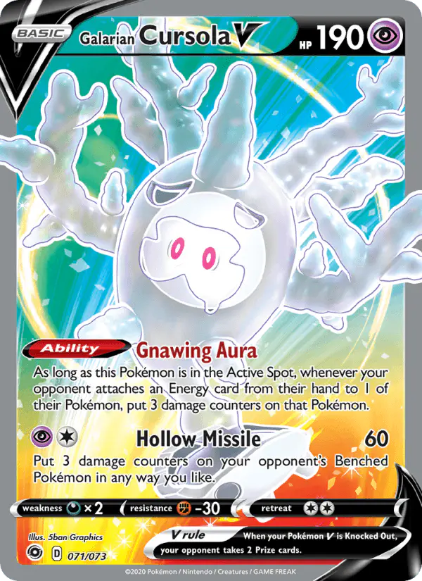 Carta Galarian Cursola V 071/073 de Champion's Path