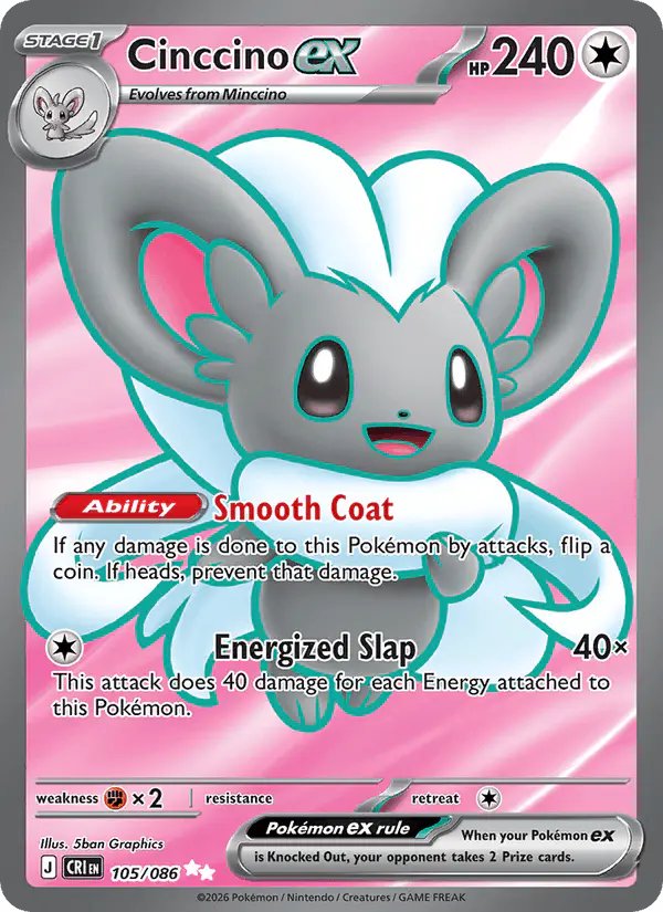 Carta Cinccino ex 105/086 de Chaos Rising