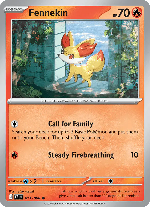 Carta Fennekin 011/086 de Chaos Rising