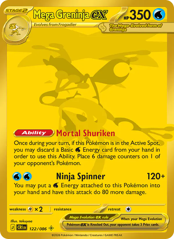 Carta Mega Greninja ex 122/086 de Chaos Rising