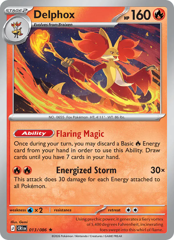 Carta Delphox 013/086 de Chaos Rising