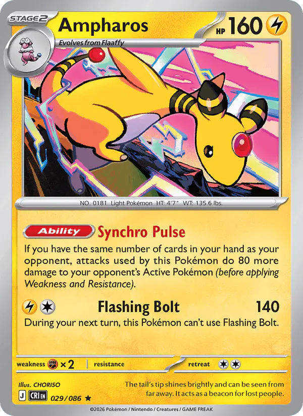 Carta Ampharos 029/086 de Chaos Rising