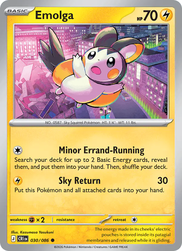 Carta Emolga 030/086 de Chaos Rising