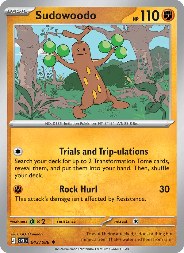 Carta Sudowoodo 043/086 de Chaos Rising