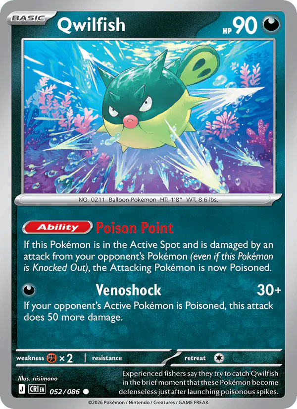 Carta Qwilfish 052/086 de Chaos Rising
