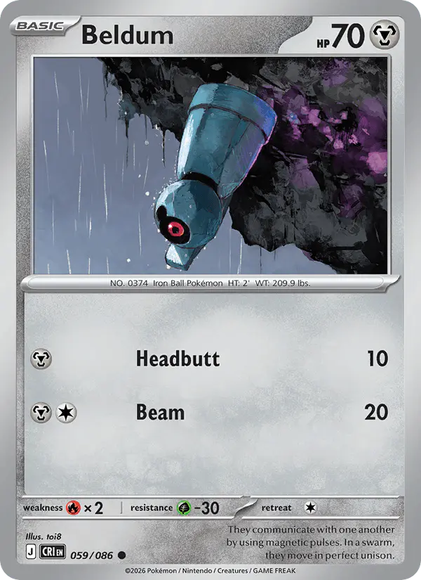 Carta Beldum 059/086 de Chaos Rising