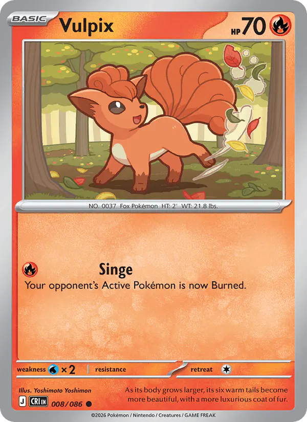 Carta Vulpix 008/086 de Chaos Rising