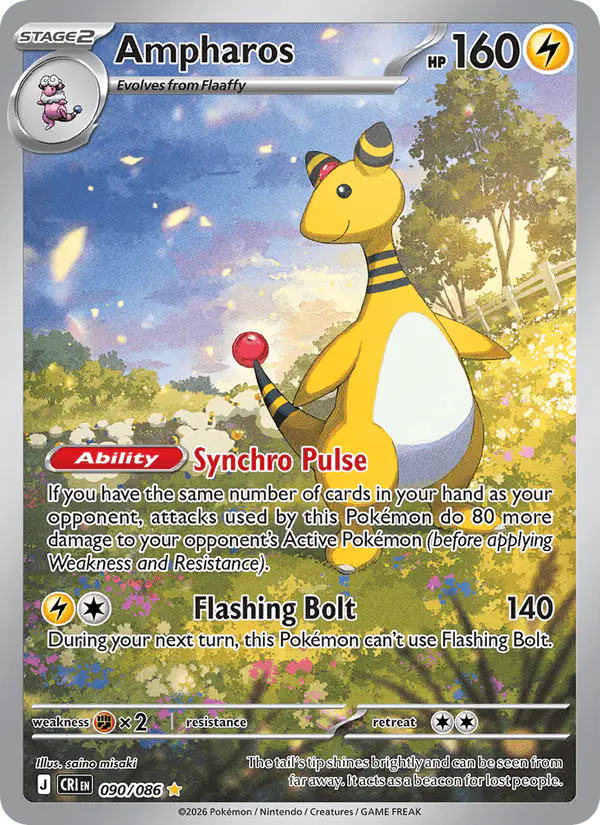 Carta Ampharos 090/086 de Chaos Rising